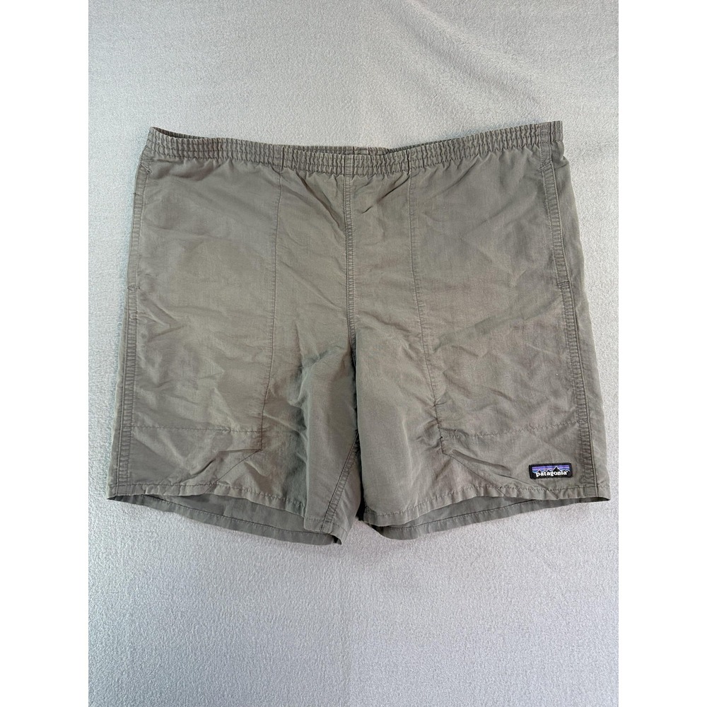 Patagonia Swim Shorts Mens Large Gray Lined Elastic Waist‎ Back Pocket Mesh